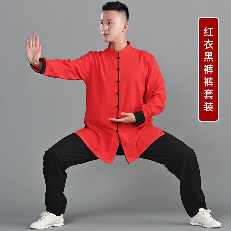 新款棉麻太极女服男款中式麻太极服装亚新款唐装太极拳练服功功夫图片