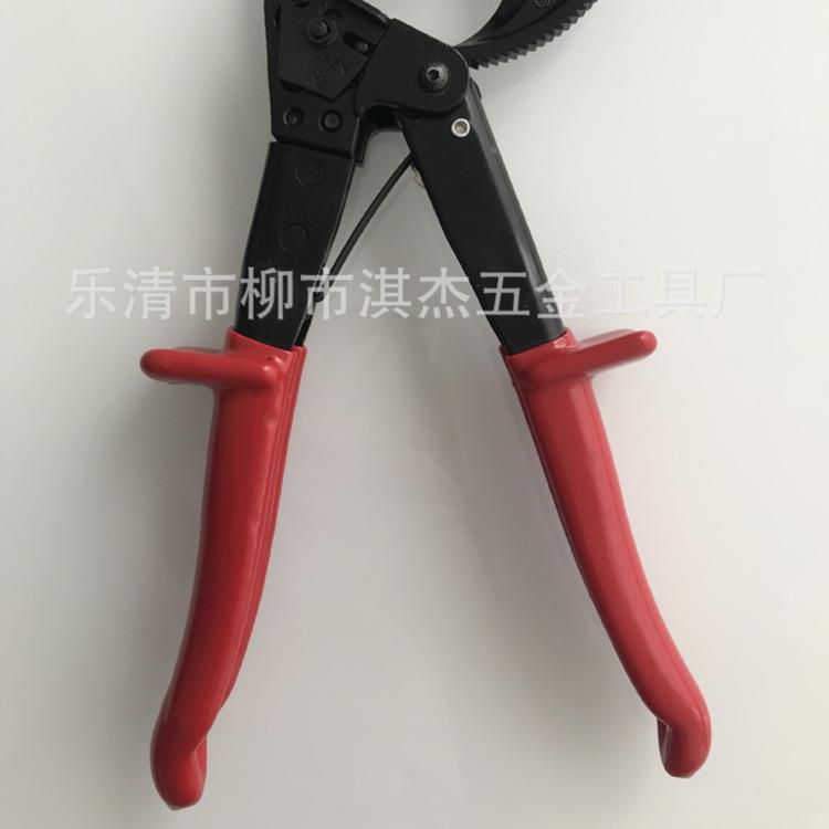 电缆剪棘轮式半月形金属齿轮电缆剪多规手动线钳大头工具钢电缆剪