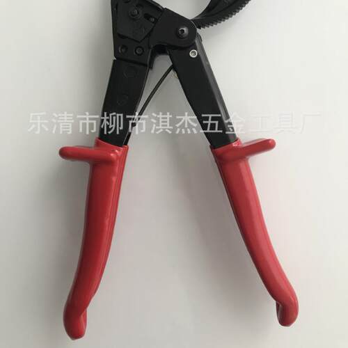 电缆剪棘轮式半月形金属齿轮电缆剪多规手动线钳大头工具钢电缆剪