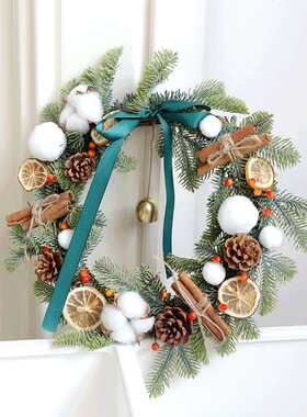 青檬跨境圣诞节装饰品门庭花环柠檬片装饰圣诞花环春季装饰可