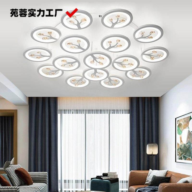 新款时尚客厅灯圆型吸顶灯水晶卧室灯现代简约家用高档轻奢大灯