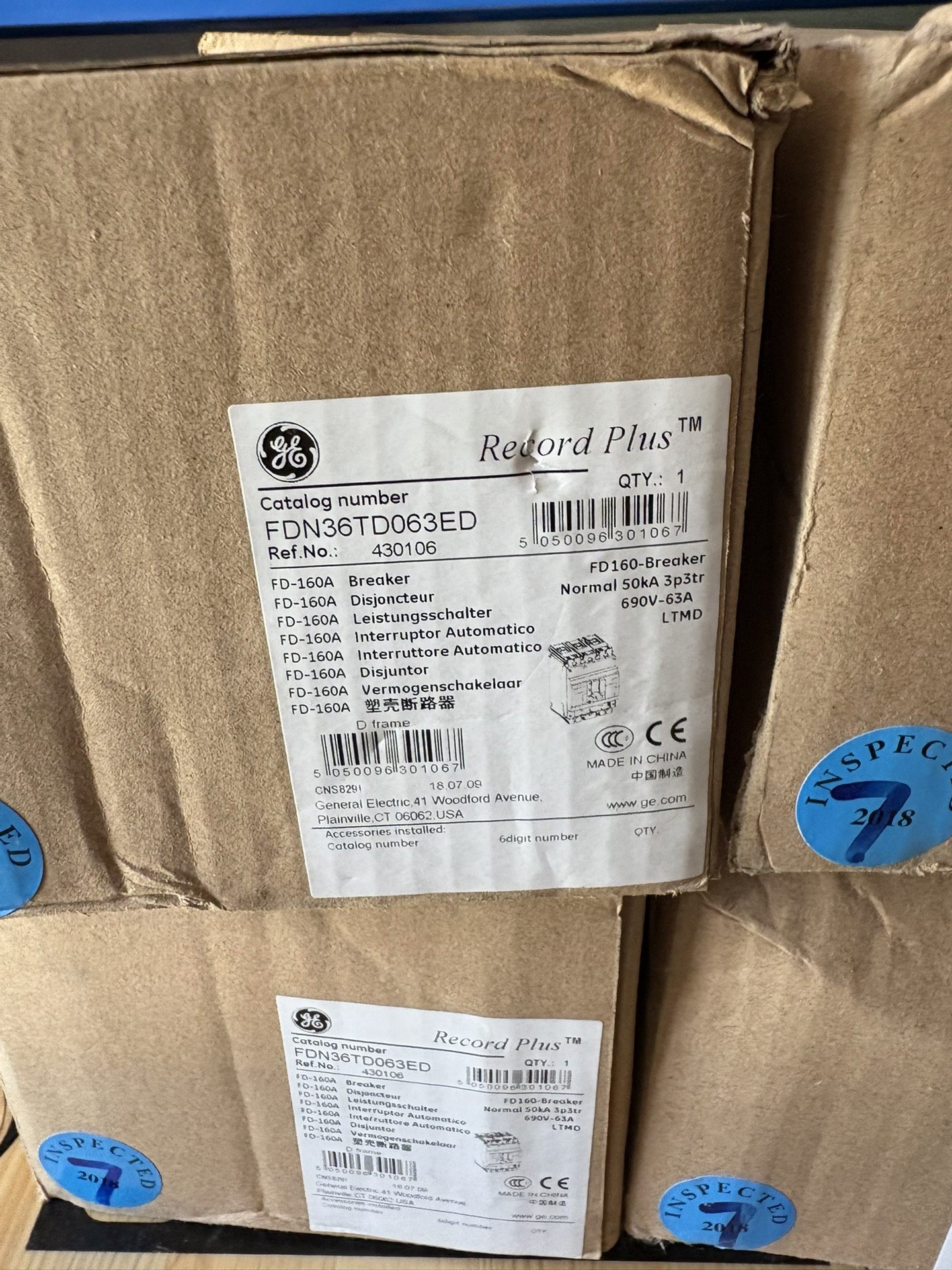 GE通用FD160塑壳断路器FDN36TD063ED、3P