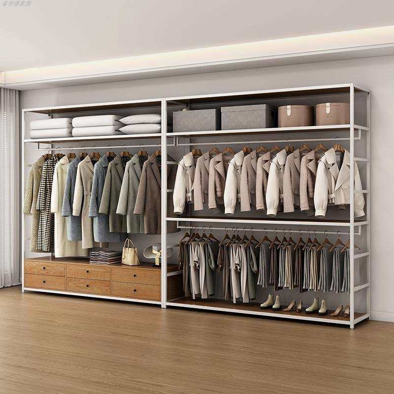 Yla衣帽间架子组装开放式衣柜铁艺双层金属框架卧室落地挂衣帽架,收纳整理,衣帽架,淘宝优惠券,粉丝福利购,淘宝优惠卷