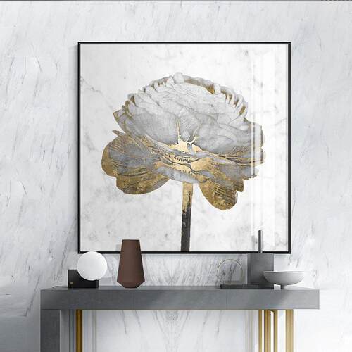 现代简约轻奢风烫金工艺卧室客厅沙发背景墙饭厅玄关晶瓷画装饰画