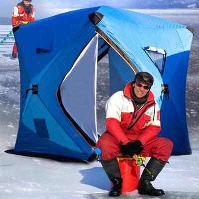 户外冬钓冰鱼帐季篷棉保暖加厚PQH防寒多人雪钓屋易携带桑布拿钓