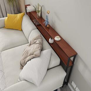 沙发后置物架双层夹缝长条窄缝隙靠墙收纳小书架实木定制床头背柜