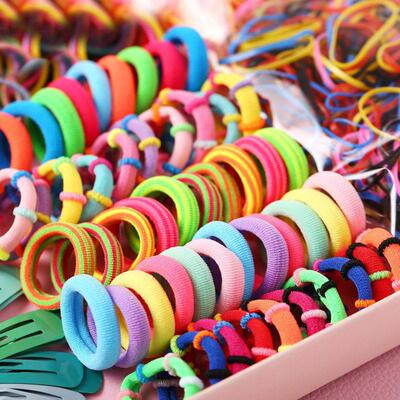 Candy Color Girls Hair Clips Rope Ponytail Holder Kids Hair