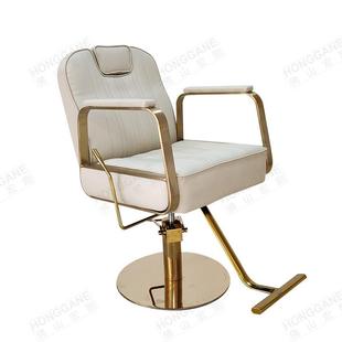 修面复古网红理发店椅子不锈钢椅子烫染剪发椅子升降旋转加厚发廊