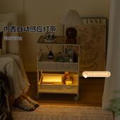 卧室带灯床头柜小型替代品超窄简易可移动铁艺床头小边几置物架子