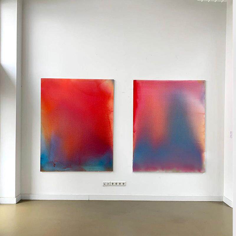纯手绘抽象玄关过道装饰画后现代简约油画巨幅落地画客厅艺术挂画