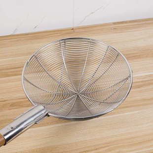 304不锈钢线漏网漏加厚食品级大笊篱长柄食堂饭店商用大漏勺