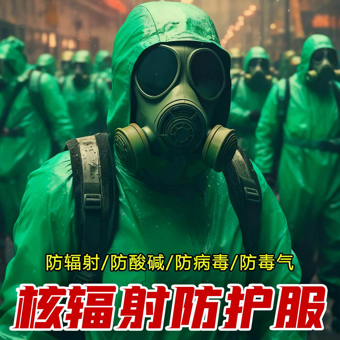 防核辐射生化服防护衣应急储备物资防化服防腐蚀连身全身耐酸碱