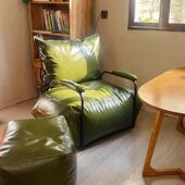 北欧懒人沙发单人休闲榻榻米躺椅小户型工业风复古咖啡厅铁艺沙发