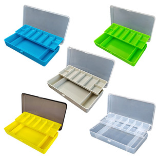 双色折叠双层路亚饵盒11格配件套装盒钓鱼工具鱼饵收纳盒外贸代发