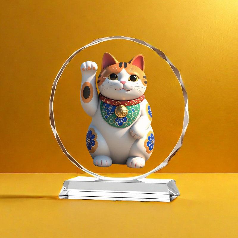 2026年招财猫招财猫摆件水晶新年开业摆件摆件新品爆款高端礼品
