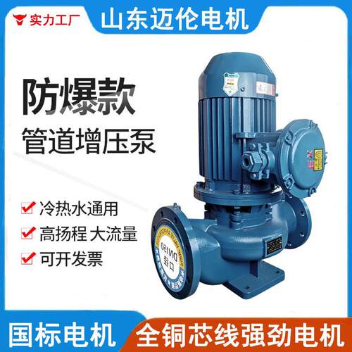国标防爆管道离心泵BT4立式循环泵380V660V热水卧式泵增压自吸式
