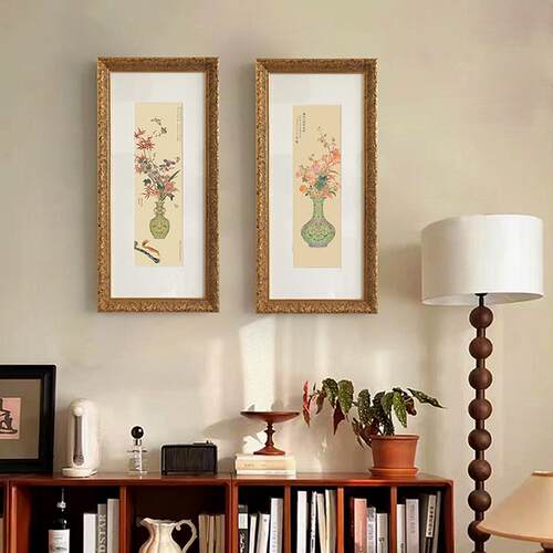新中式复古静物花瓶装饰画客厅玄关卧室床头挂画墙上壁画桌面摆画