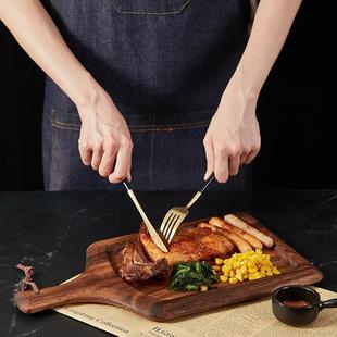 实FCF木牛排盘家用木披托盘长方形西牛扒木板面质包餐具萨板餐平