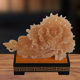 玛瑙黄百财聚来白菜摆件新中式 饰品 摆件客厅电视柜酒柜桌面家居装