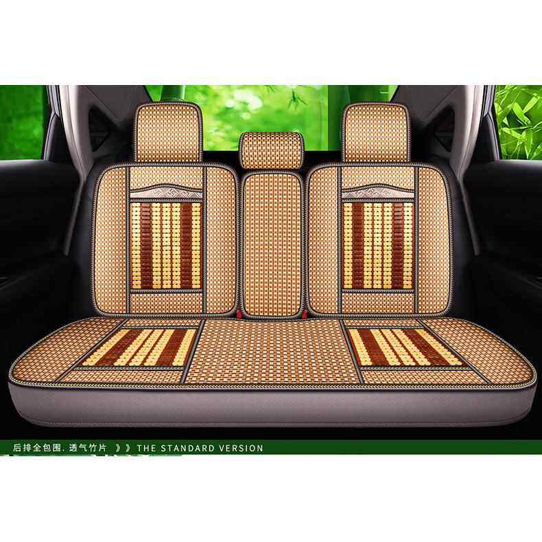 后排三人座单座汽车坐垫夏季凉垫透气凉席竹片木珠全包围轿车座套