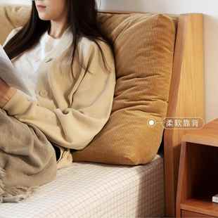 AMUM靠背床实木悬浮床头软包O布艺双人床主卧OOL现代简约0卧室