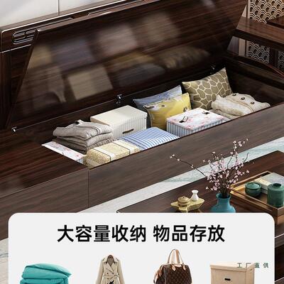 新中式紫木金檀实木沙发家客用厅现代简小YZM户型冬夏两约用储物
