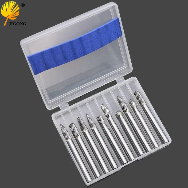 钨钢硬质合金旋转锉6mm柄6x6电磨配件钨钢打磨头双纹铣刀
