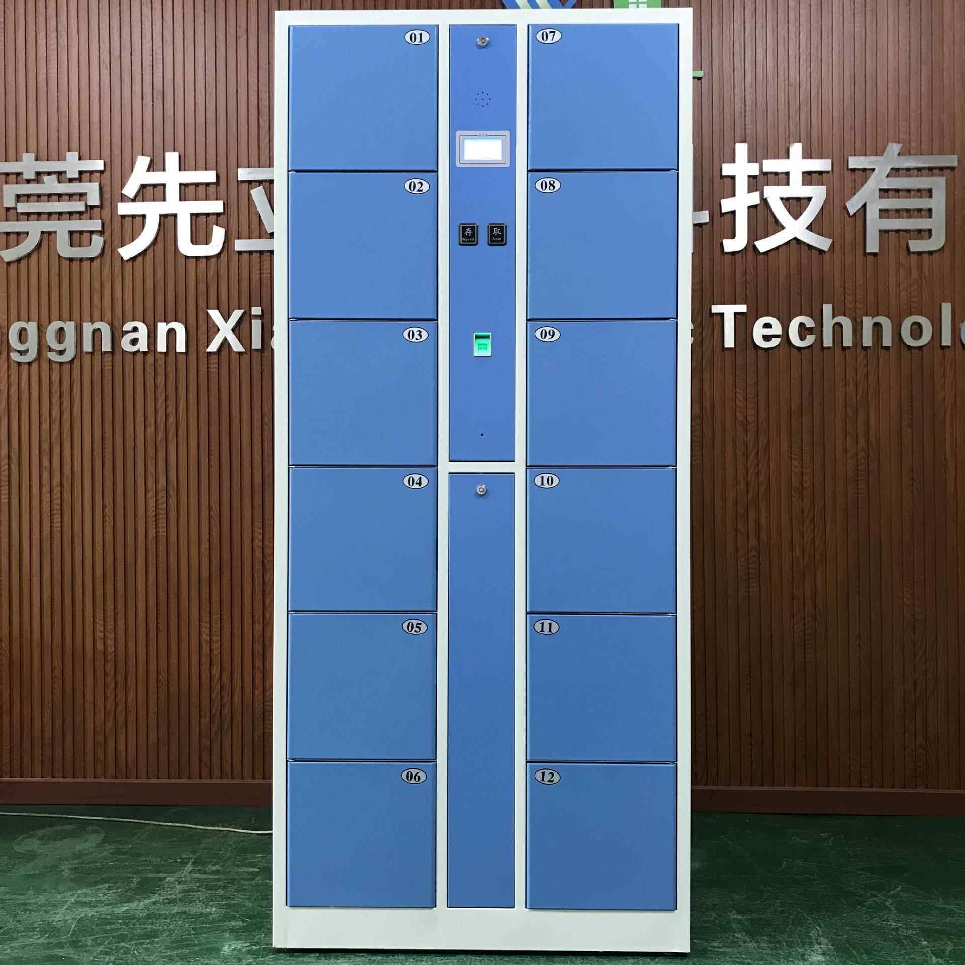 厂家直销子存包柜市12门指纹密码刷卡人29938超脸电识别智寄能存