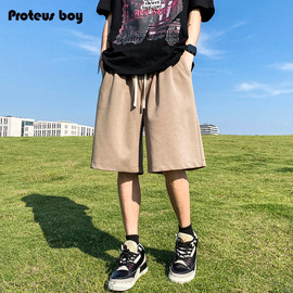 proteusboy短裤男夏季男士美式户外运动纯棉直筒，五分休闲中裤子潮