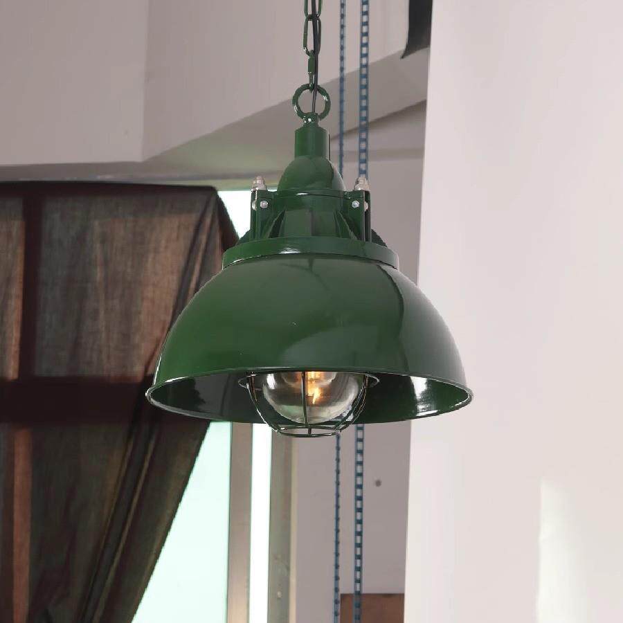 复古工业风铁艺灯罩店铺火锅店酒吧餐厅咖啡店烧烤店怀旧绿色吊灯