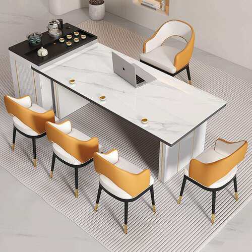 轻奢岛台岩板茶桌椅组合现代办公茶台泡茶桌茶桌一体茶几多功能