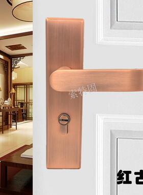 门正304不锁钢红黄古铜室内木房门卧锈室美式简约青5804-004静音