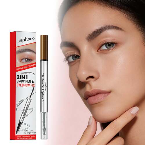 Zephoco 2-in-1 Gray-Black Brow Pencil - Define and Fill for
