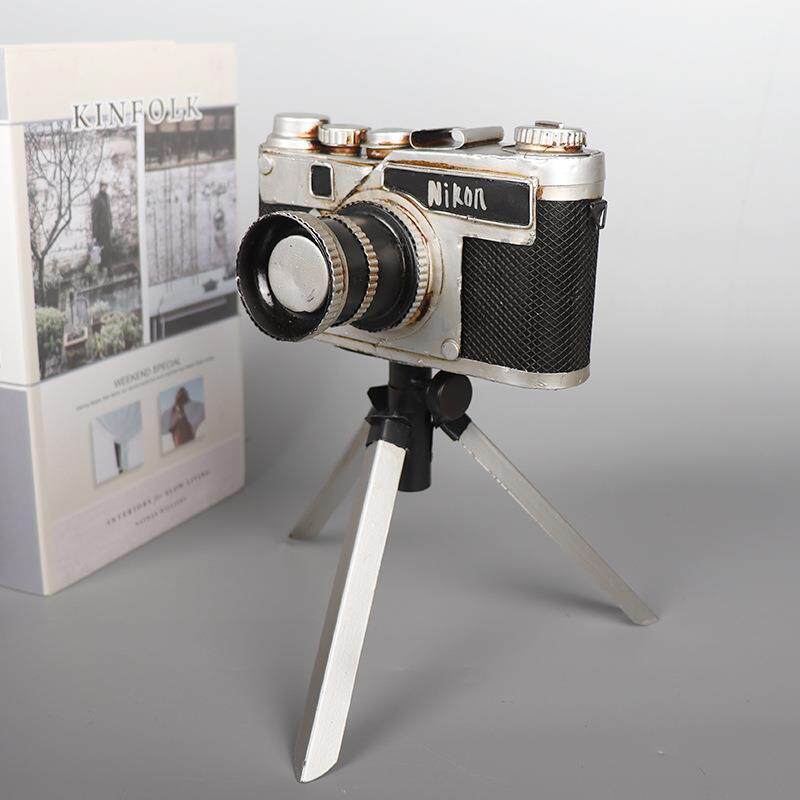 复古老式相机模型铁皮工艺品仿真怀旧陈列老物件装饰摆件摄影道具