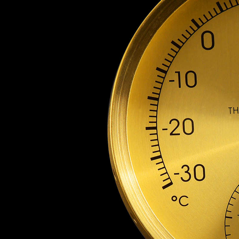 德福TH128精铜精钢金属温度计家用室内外温湿度计礼品