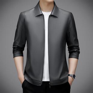 男士 翻领男式 外套休闲皮衣男季 PP车服韩版 绵身羊 机SK69 秋冬新款