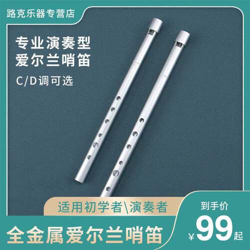 DBAO 爱尔兰哨笛 初学者入门六孔全金属高音C调D调锡笛