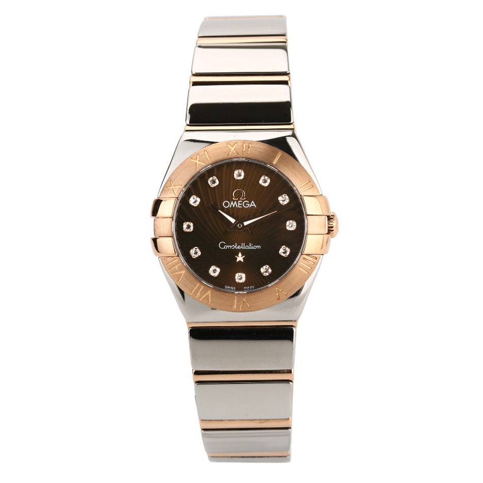 98新 欧米茄 星座系列 18K玫瑰金 石英女表123.20.24.60.63.002