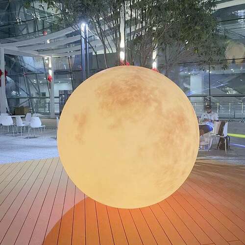 LED发光月球灯太阳能草坪灯 花园庭院月亮灯景观灯 超大号月球灯