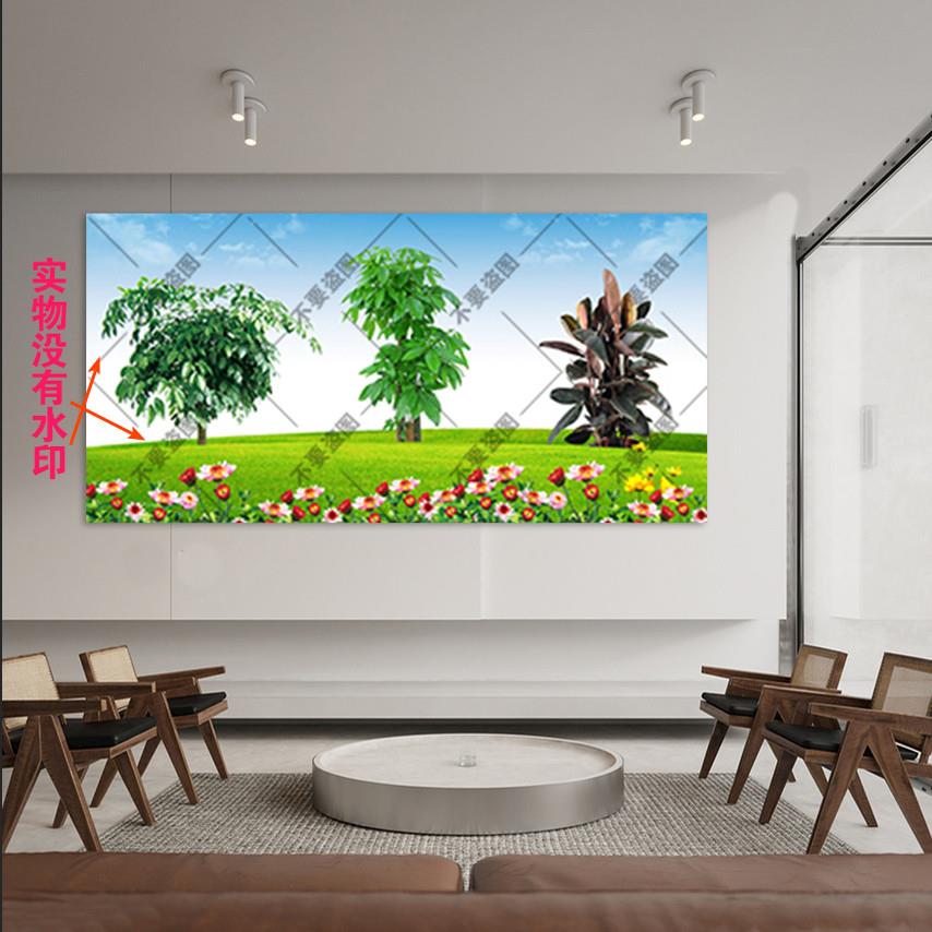 发财树橡皮树平安树客厅横版装饰壁画招财玄关吉祥无框挂画可定制