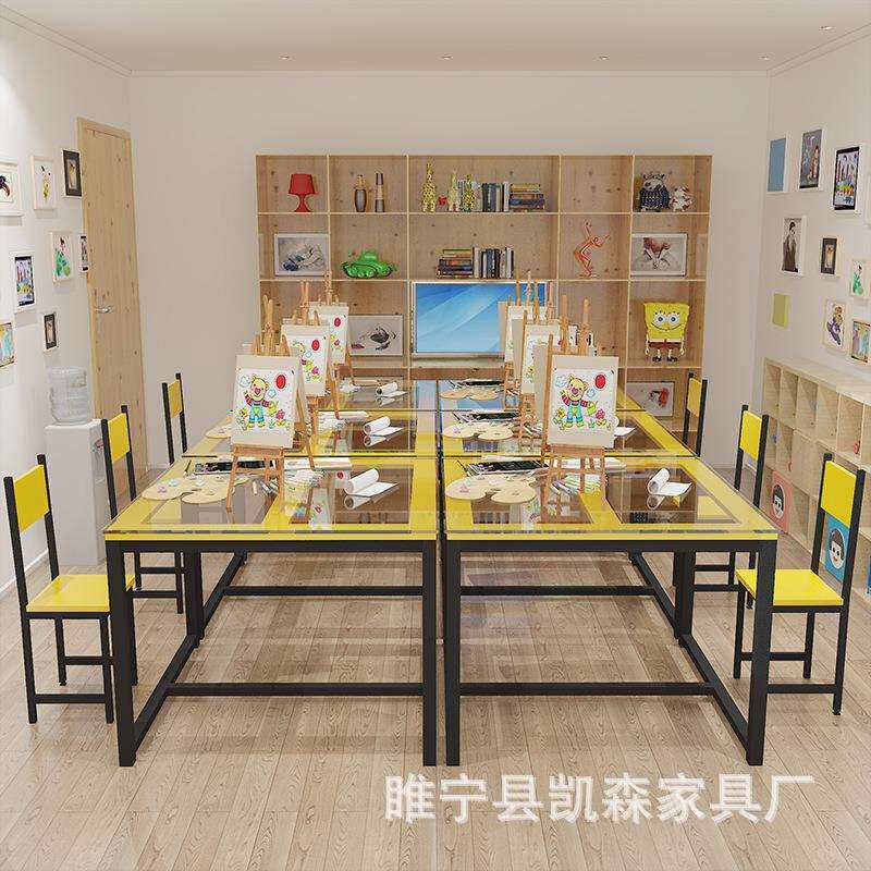 小学幼儿园课桌椅儿童手工绘画美术桌辅导培训班桌椅阅览会议桌子
