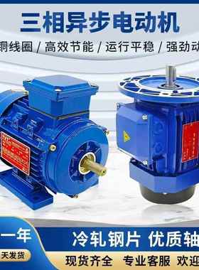 YS铝壳电动机三相0.37/0.55/0.75/1.1/1.5/2.2异步电机全铜380V