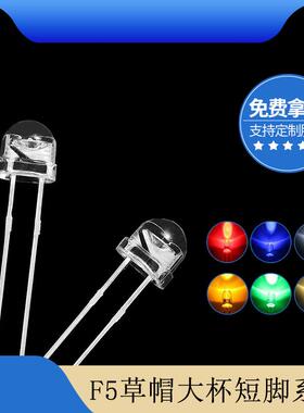 活动f5草帽大杯红冰蓝绿黄暖白光led灯珠4.8mm超高亮发光二极管