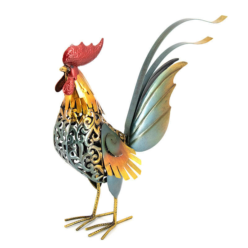 热卖公鸡摆件金属工艺品家居装饰摆件铁艺创意动物手工