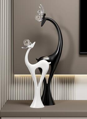 户玄关鹿摆件客厅轻奢AKM高档壁龛视竖柜高装饰搬家乔电迁新居入