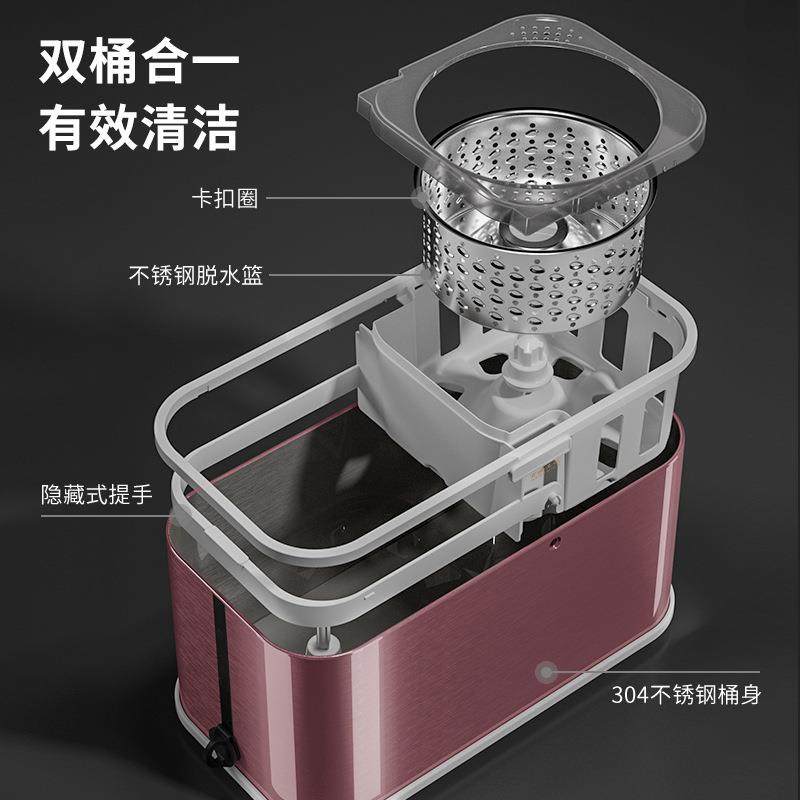 带懒人干拖把免806手洗布圆形墩布桶家拖用免洗湿两用拖布刮水扫