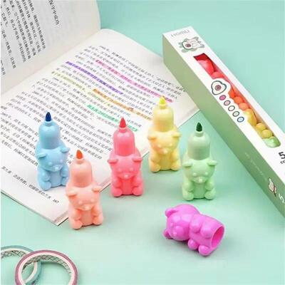 Colors Kawaii Little Octopus Bear Fluorescent Marker Pen Set