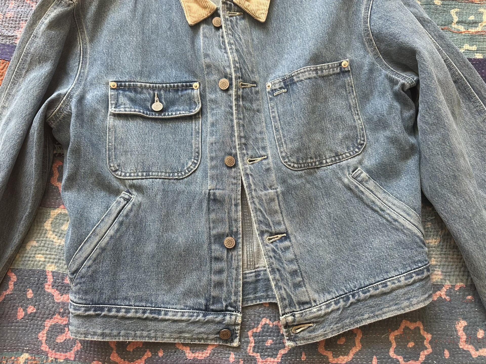 RRL Vintage 90s Denim Corduroy Collar Jacket — detail