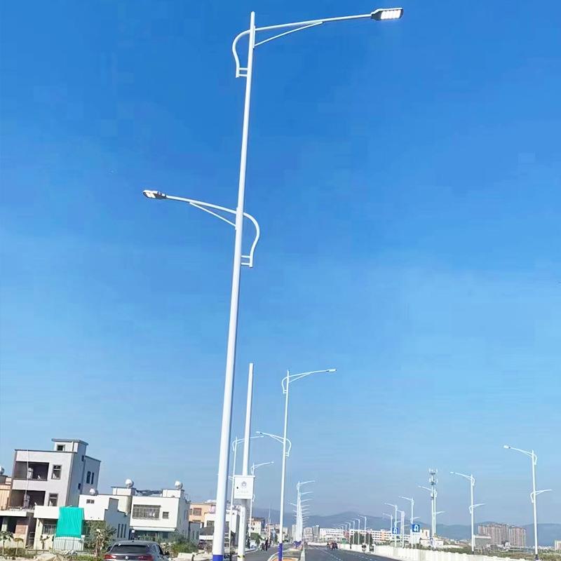LED市电路灯 热镀锌6米8米12米路灯杆a字臂海螺道路照明市电路灯