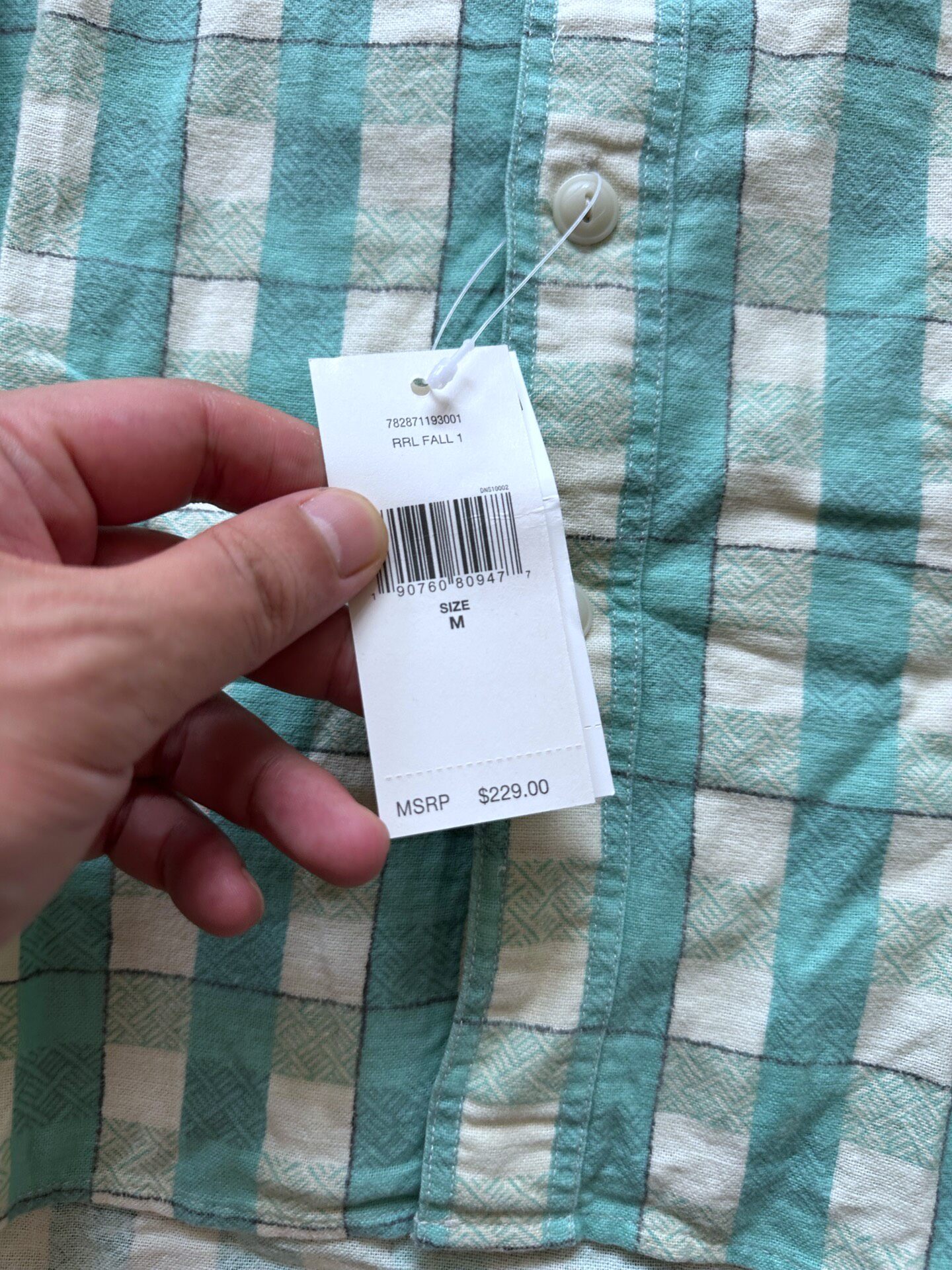 Ralph Lauren Green Plaid Workwear Shirt — detail